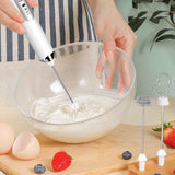Electric Egg Frother Multifunctional Cordless Handheld Milk Frother for Household Kitchen Baking Coffee White In Australia - Darrahopens