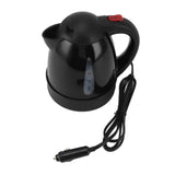Electric Kettle 150W 1L Black Road Hot Water Boiler Stainless Steel Liner Auto Shut Off Tea Kettle Car Cigarette Plug 12V for Sedans SUVs