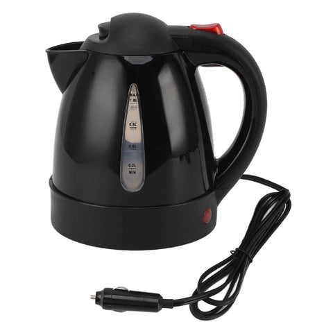 250W Portable Car Electric Kettle with Cigarette Lighter Road Trip 24V Truck Heated Water Tea Coffee Kettle Auto Shut Off 1000ml Black In Australia - Darrahopens