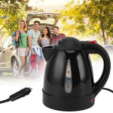 250W Portable Car Electric Kettle with Cigarette Lighter Road Trip 24V Truck Heated Water Tea Coffee Kettle Auto Shut Off 1000ml Black