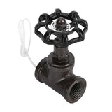1/2in Vintage Steampunk Lamp Valve Black Valve Iron Table Lamp White Wire Stop Valve