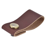 Artificial Leather Luggage Handle Modern Single Hole Concealed Cabinet Pull for Door WardrobeDark Brown