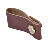 Artificial Leather Luggage Handle Modern Single Hole Concealed Cabinet Pull for Door WardrobeDark Brown