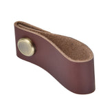 Artificial Leather Luggage Handle Modern Single Hole Concealed Cabinet Pull for Door WardrobeDark Brown