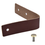 Artificial Leather Luggage Handle Modern Single Hole Concealed Cabinet Pull for Door WardrobeDark Brown