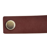 Artificial Leather Luggage Handle Modern Single Hole Concealed Cabinet Pull for Door WardrobeDark Brown