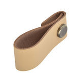 Artificial Leather Luggage Handle Modern Single Hole Concealed Cabinet Pull for Door WardrobeLight Brown