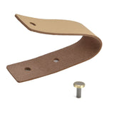 Artificial Leather Luggage Handle Modern Single Hole Concealed Cabinet Pull for Door WardrobeLight Brown