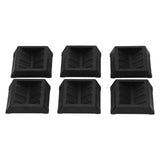 6PCS Furniture Cups Bed Stoppers Rubber Caster Cups Furniture Coasters for Bed Chair Cabinet Sofa Closet Black