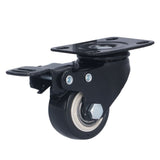 4PCS Caster 1.5in 360° Rotate Head Rubber Shock Absorption Double Ball Bearing Chair Wheel