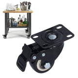 4PCS Caster 1.5in 360° Rotate Head Rubber Shock Absorption Double Ball Bearing Chair Wheel