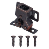 30 Set Stainless Steel Double Roller Catch Cabinet Latches Self Elastic Magnetic Damping Buffer