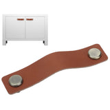 PU Leather Drawer Pulls Anticollision Wear Resistant European Exquisite Modern Simple Cabinet HandleBrown