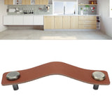 PU Leather Drawer Pulls Anticollision Wear Resistant European Exquisite Modern Simple Cabinet HandleBrown