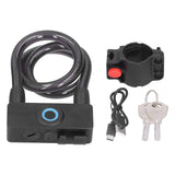 3.7V Lithium Battery Portable Fingerprint Bicycle Lock Bluetooth Intelligent Chain Lock for Motorcycle Mountain Bike In Australia - Darrahopens