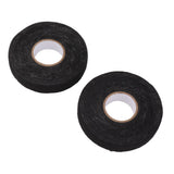 6pcs Cloth Tape Black Noise Damping Heat Proof Shock Absorbing Wear Proof Flame Retardant 19mmx25m Wire Harness Wrapping Tape for Car Engine
