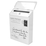 Iron Mailbox Wall Mounted Rustic Style Locked with 2 Keys 3 Hooks Waterproof Suggestion Box for Home Office Small Letters in Beige
