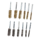 12PCS Bore Brush Copper and Iron 304 Stainless Steel Bristles Wire Brush for Power Drill with Hex Shank Handle In Australia - Darrahopens