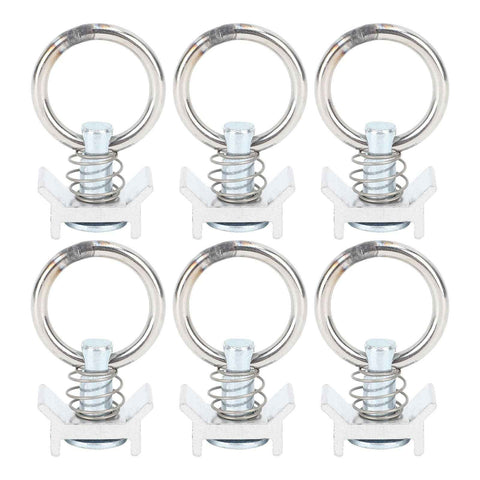 6PCS Single Stud Fitting L Track with Round Ring Stainless Steel Aluminum Cargo Control Stud Tie Down Fitting for Airline Track Logistic Installation In Australia - Darrahopens