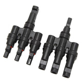 PV Solar Branch Connectors 1 to 3 Waterproof High Current Carrying Capacity Solar Panel T Branch Connector for Parallel Connection