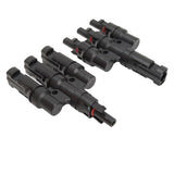 PV Solar Branch Connectors 1 to 3 Waterproof High Current Carrying Capacity Solar Panel T Branch Connector for Parallel Connection