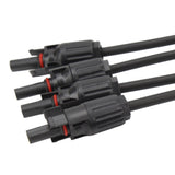 Solar Connectors 1 to 4 Y Branch Parallel Adapter Cable Wire Plug Tool Kit for Solar Panel