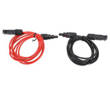 2m 6.6ft 12AWG Solar Panel Extension Cable Wire with Female and Male Connector Red Black 2.5mm²