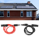2m 6.6ft 12AWG Solar Panel Extension Cable Wire with Female and Male Connector Red Black 2.5mm²