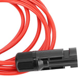 2m 6.6ft 12AWG Solar Panel Extension Cable Wire with Female and Male Connector Red Black 2.5mm²