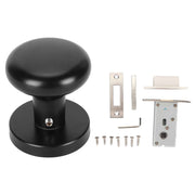 Door Knob Black Round Handle Keyless Locking Zinc Alloy Privacy Function Easy Install Interior Ball Handle for Bedroom Bathroom In Australia - Darrahopens