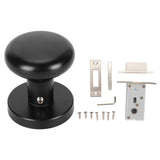 Door Knob Black Round Handle Keyless Locking Zinc Alloy Privacy Function Easy Install Interior Ball Handle for Bedroom Bathroom