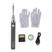 Soldering Iron Kit Cordless Electronic Welding Pen USB Rechargeable Adjustable Temperature Fast Heating Welding Tool for Wire DIY Grey In Australia - Darrahopens