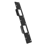 Door Strike Plate Double Holes Steel Reinforced Strong Easy Install Security Stike for 5‑1/2in to 6in Hole Center Distance Black