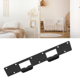 Door Strike Plate Double Holes Steel Reinforced Strong Easy Install Security Stike for 5‑1/2in to 6in Hole Center Distance Black