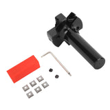 Slab Flattening Router Bit Insert Detachable Cemented Carbide 1/2in Shank 4 Blade Planing Bit for Woodworking