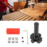 Slab Flattening Router Bit Insert Detachable Cemented Carbide 1/2in Shank 4 Blade Planing Bit for Woodworking