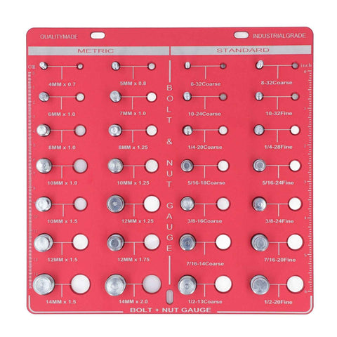 Nut and Bolt Thread Checker 7.9x7.9in Identifier Gauge Aluminium Alloy Easy Operation Accurate Ruler Gauge for Garage In Australia - Darrahopens