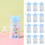 12PCS Windmill Shaped Candy Box Plastic Candy Case Container for Wedding Favor Baby Shower Decor