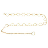 Waist Chain Belt Metal Shiny Rhinestones Golden Love No Allergies All Match Gold Chain Belt for Shorts Suits Shirts Dresses