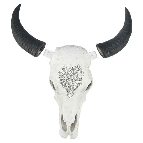 Resin Bull Head Wall Hanging Decoration Long Horn Animal Sculpture Background Wall Home Ornament In Australia - Darrahopens