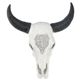 Resin Bull Head Wall Hanging Decoration Long Horn Animal Sculpture Background Wall Home Ornament