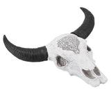 Resin Bull Head Wall Hanging Decoration Long Horn Animal Sculpture Background Wall Home Ornament