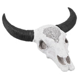 Resin Bull Head Wall Hanging Decoration Long Horn Animal Sculpture Background Wall Home Ornament