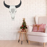 Resin Bull Head Wall Hanging Decoration Long Horn Animal Sculpture Background Wall Home Ornament