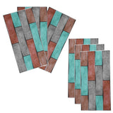 6Pcs Colorful Brick Pattern Wall Sticker Waterproof Self‑Adhesive Wallpaper Home Decoration