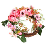 Artificial Flower Wreath Simulation Peony Door Hanging Garland Festivals Party DecorationPink