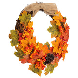 Artificial Fall Wreath Door Hanging Maple Leaf Wreath Garland Home Festival Decoration