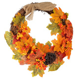 Artificial Fall Wreath Door Hanging Maple Leaf Wreath Garland Home Festival Decoration