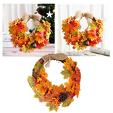 Artificial Fall Wreath Door Hanging Maple Leaf Wreath Garland Home Festival Decoration