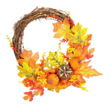 Artificial Leaf Pumpkin Wreath Door Window Fall Wreath for Halloween Christmas Decoration In Australia - Darrahopens